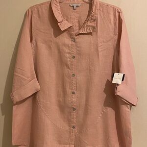 John Mark Blush Pink Size XL Button-Up Blouse